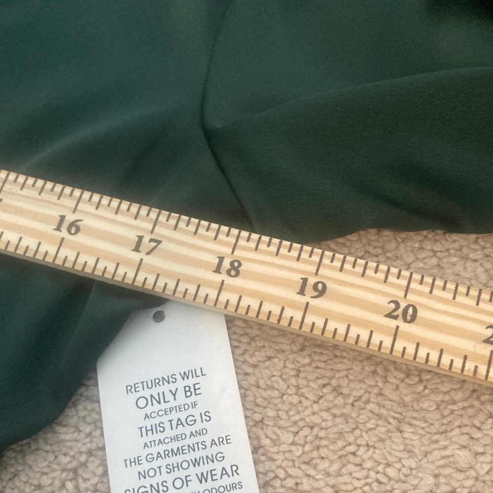 Emerald Satin Long Sleeve Wrap Dress - Picture 6 of 10